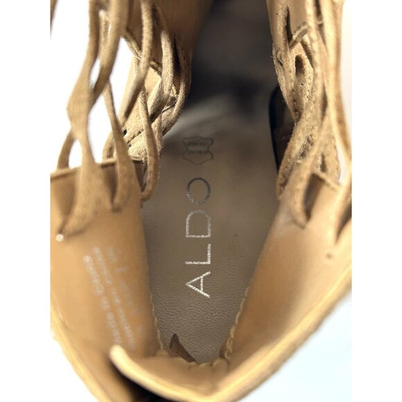 Aldo Womens Tuxedo Suede Pointed Toe Ankle Fashion Boots, Natural,  TAN Size 9 - Picture 12 of 16